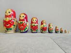Matryoshka Nesting Dolls — Set of 9 Hand-Painted Russian, Antiek en Kunst