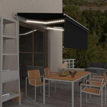 vidaXL Luifel met rolgordijn, LED en windsensor 3,5x2,5 m, Verzenden