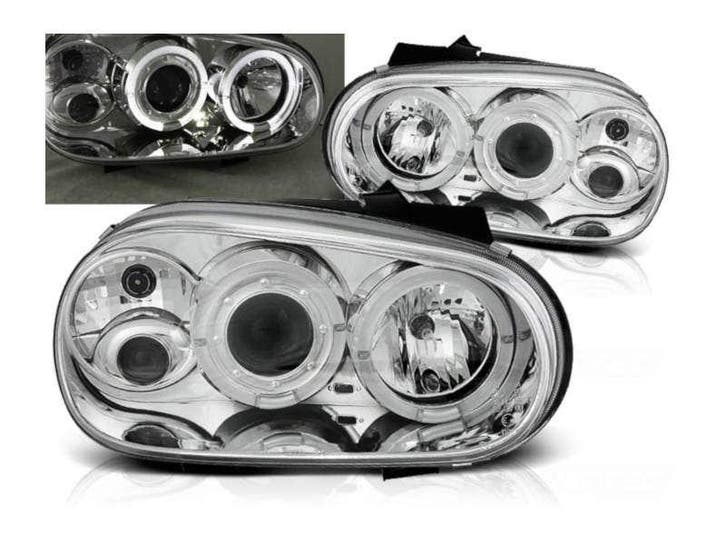 Angel Eyes koplampen Chrome edition geschikt voor VW Golf 4, Auto-onderdelen, Verlichting, Nieuw, Volkswagen, Verzenden