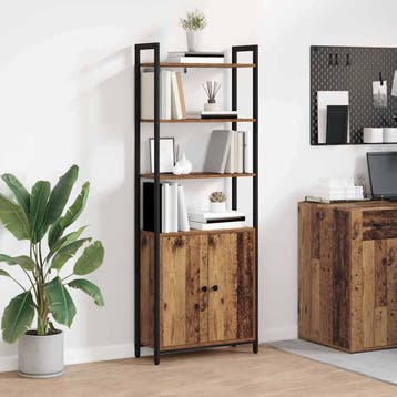 vidaXL Boekenkast 6-laags 60 x 24 x 161 cm Bewerkt hout Oud, Verzenden, Nieuw