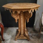 Table dappoint de salon en bois incrusté - Bois -