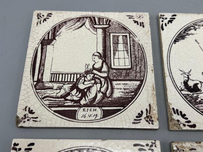 Carreau - XXe siècle - carreaux bibliques de Delft, Antiek en Kunst, Curiosa en Brocante