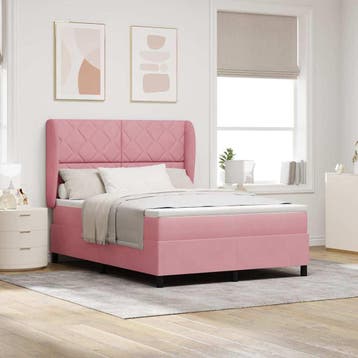vidaXL Boxspring bed met hoofdeinde Roze 200 x 160 cm, Verzenden, Nieuw