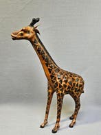 Figurine - Grote Mid-Century Lederen Giraffe – Handwerk -