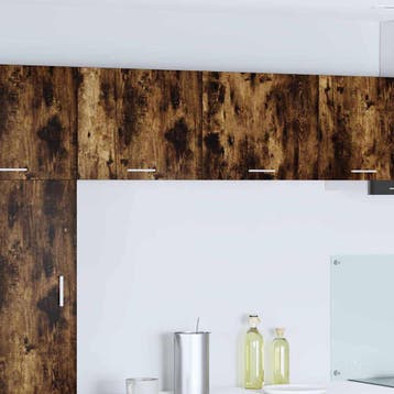 vidaXL Hangkast 2 st Gerookte Eik en Wit Bewerkt hout, Verzenden, Nieuw