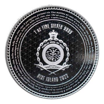 Niue. 2 Dollars 2022 1 oz $2 NZD Niue Silver Bella Ciao