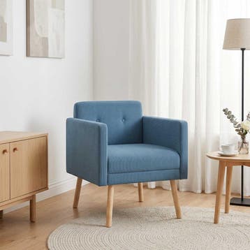 vidaXL Accentstoel Blauw Corduroy stof, Huis en Inrichting, Verzenden, Nieuw