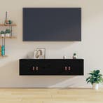 vidaXL Wandkasten 2 st 60x30x30 cm massief grenenhout zwart, Huis en Inrichting, Verzenden, Nieuw