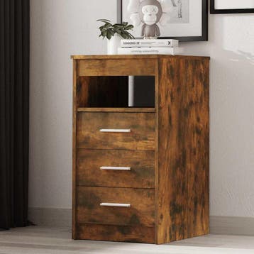 vidaXL Ladekast 40x50x76 cm bewerkt hout gerookt, Verzenden, Nieuw