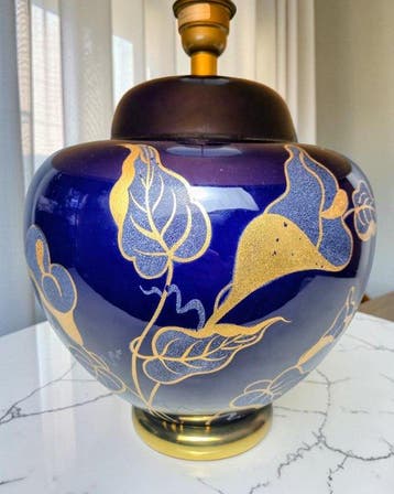 Louis Drimmer - Tafellamp - Luxueuze Kobalt Blauwe Lamp met