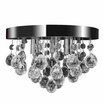 vidaXL Plafondlamp kroonluchterontwerp kristal chroom, Verzenden
