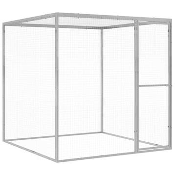 vidaXL Kattenkooi 1,5x1,5x1,5 m gegalvaniseerd staal, Dieren en Toebehoren, Verzenden, Nieuw