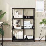 vidaXL Boekenrek 78,5x33x117,5 cm bewerkt hout zwart, Verzenden, Nieuw