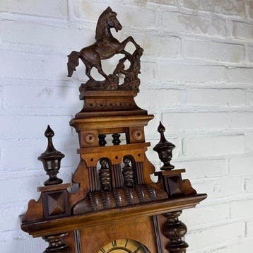 Wandklok - Junghans - Antiek Hout, Glas, Koper - 1880-1920