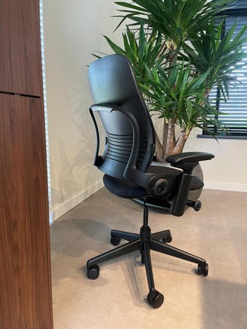 Zwarte Steelcase Leap bureaustoel, nieuwste versie, Verzenden, Zwart, Zo goed als nieuw, Bureaustoel