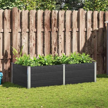 vidaXL Plantenbak verhoogd 200x100x54 cm HKC grijs, Verzenden, Nieuw