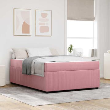 vidaXL Bedframe Roze 140 x 200 cm Stof, Verzenden, Nieuw