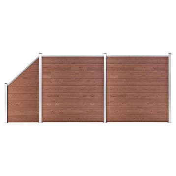vidaXL Schuttingset 2 vierkant en 1 schuin 446x186 cm HKC, Verzenden, Nieuw