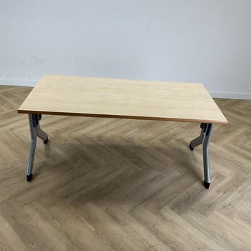 Kembo verstelbaar bureau 160x80 cm, ahorn - grijs