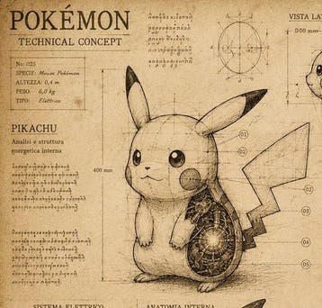 Ldm. - Pokémon Technical Concept – Pikachu Blueprint By