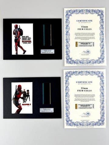 Deadpool – Very rare Set of 2 Mounted 35mm Film Cells –, Nieuw