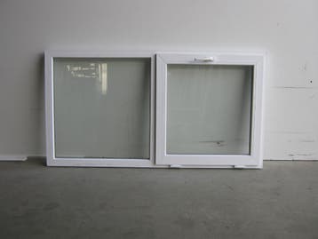 PVC raam vast-kiep b150xh80 cm wit stomp, Gevelraam of Ruit, 80 tot 120 cm, Nieuw, Ophalen of Verzenden
