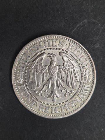 Allemagne, République de Weimar 5 Reichsmark 1931 D (Sans, Postzegels en Munten