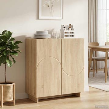 vidaXL Dressoir Sonoma Eiken 67 x 34,5 x 75 cm Bewerkt hout, Verzenden, Nieuw