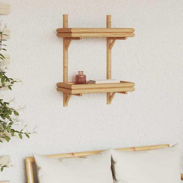 vidaXL Wandplank Muurmontage Bruin 39 x 26 x 60 cm Bamboe, Verzenden, Nieuw