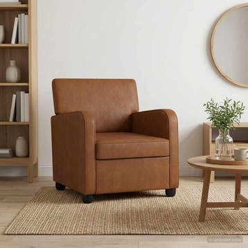 vidaXL Fauteuil Antiek Bruin Kunstleer, Huis en Inrichting, Fauteuils, Verzenden, Nieuw