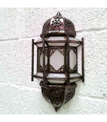 Lantaarn - gesloten plaat, Kristal - Marokkaanse wandlamp