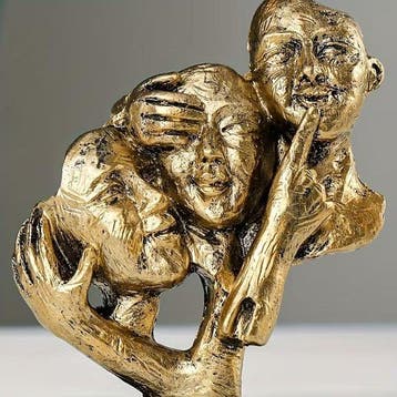 Classic Abstract Trio Sculpture - Resin Collectible