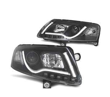 PHARES AUDI A6 C6 04-08 LED DAYLIGHT DRL NOIR, Autos : Pièces & Accessoires, Éclairage, Verzenden