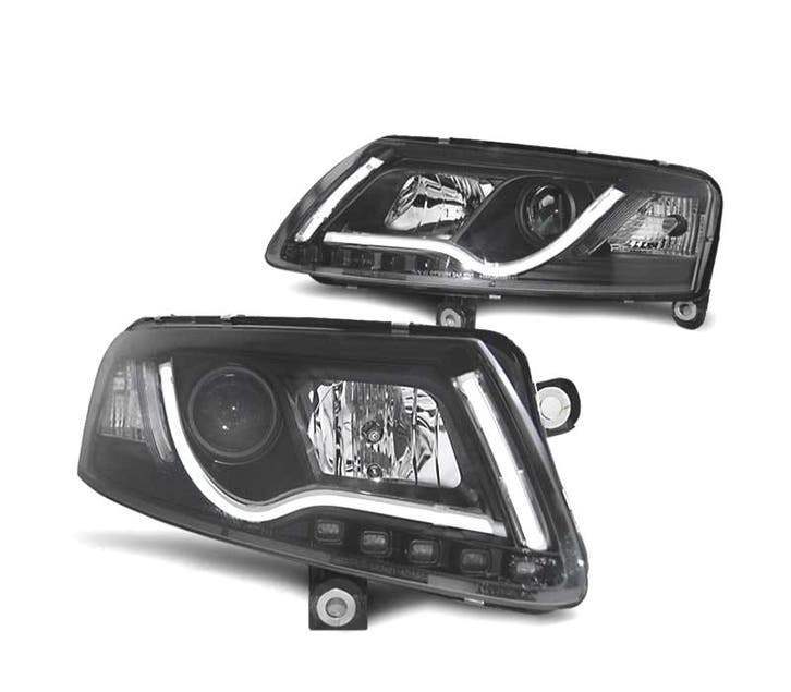 PHARES AUDI A6 C6 04-08 LED DAYLIGHT DRL NOIR, Auto-onderdelen, Verlichting, Verzenden