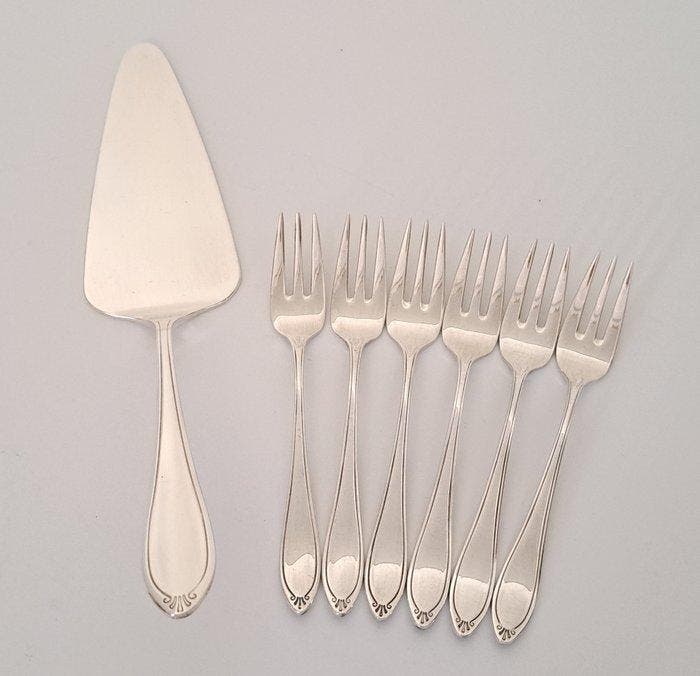 Christofle - Bestekset (13) - Taartschep + taartvorken,, Antiek en Kunst, Antiek | Meubels | Tafels