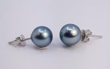 Zonder minimumprijs - Oorbellen Zilver - 9×10 mm Tahitiaanse