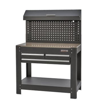 Werkbank met lades en gereedschapbord zwart 114 cm, Doe-het-zelf en Bouw, Ophalen of Verzenden, Nieuw