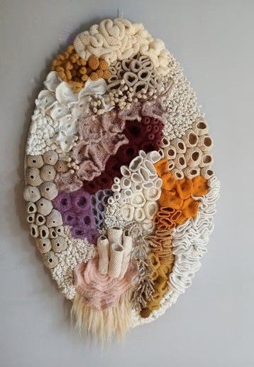 Aura Maris Art - Corallium:Chromatic Abyss-Fiber Art Wall