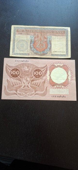 Nederland. - 25 and 100 Gulden - various dates - Nvph 82,