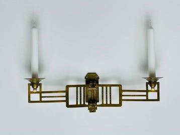 Lampe murale - Laiton - art nouveau, Antiquités & Art