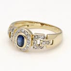 Bague - 14 carats Or jaune - Diamant - Saphir, Bijoux, Sacs & Beauté