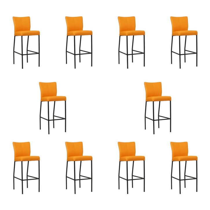 Set van 10 Leren barkrukken Revolt hoog - Toledo Mandarin, Maison & Meubles, Tabourets de bar, Enlèvement ou Envoi