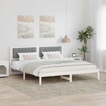 vidaXL Bedframe Lichtgrijs 160 x 200 cm Massief grenenhout, Verzenden, Nieuw