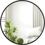 2dekans | Woltu Ronde Wandspiegel - 80 cm - Zwart - Moderne, Huis en Inrichting, Woonaccessoires | Spiegels, Ophalen of Verzenden