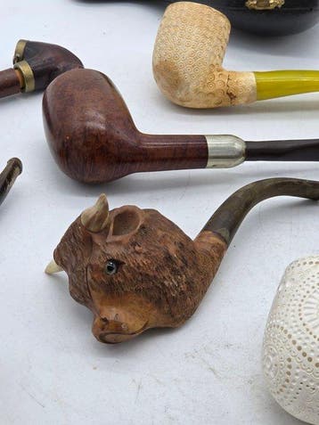 Sans prix de réserve - Pipe - Bois, Terre cuite - (11), Nieuw