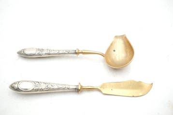 Ustensile de service (2) - Argent 833 - 1850-1900, Antiek en Kunst