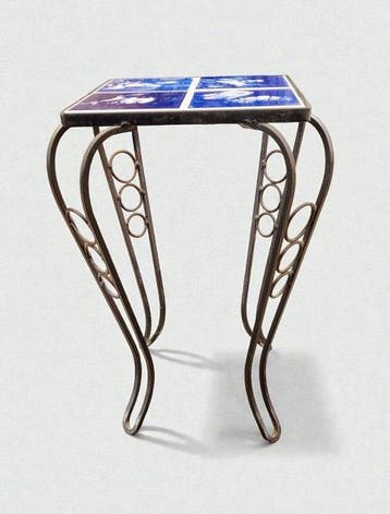 Bijzettafel - Vintage Nederlandse Delfts Blauwe Tegel