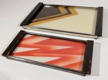 Plateau - Design Art déco des années 1930 - Acier chromé -