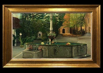 Europäische Schule (XX) - Der alte Brunnen auf dem Platz von