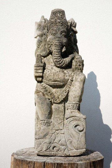 Statua di Ganesh in Pietra antica – Bali – - Beeld - Ganesha